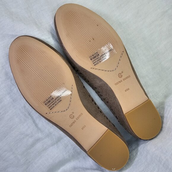 Cc Corso Como Bloue Perforated Eyelet Genuine Leather Ballet Flats 8.5M Metallic - Picture 7 of 12